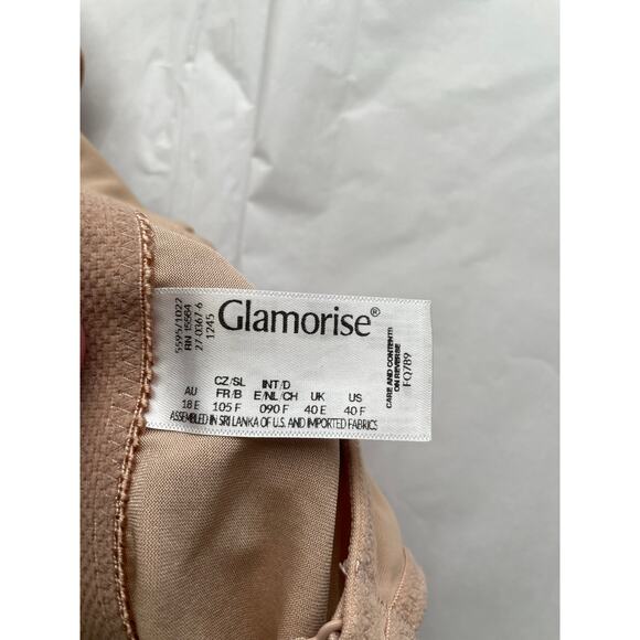 Glamorise Front-Closure WonderWire Bra Tan (Cafe) underwire unpadded lace 40F - Picture 7 of 8